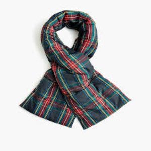 NWT J. Crew Puffer Scarf in Stewart Black Tartan